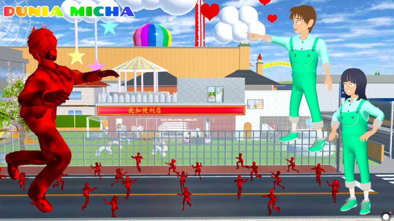 Yuta Mio Lupa Geser Tangga Zombie Lava Masuk Makan Semua Daging Segar Manusia 🤮 Sakura Simulator