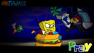 FNF Prey but sponge bob mix (starved squidward ,sponge bob ,plankton cover)