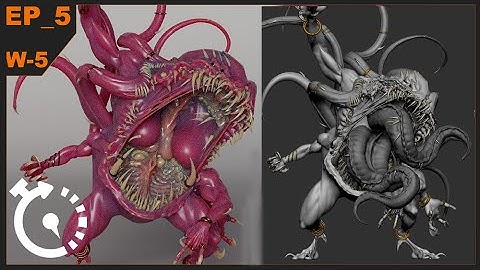 ZBRUSH time-lapse SCULPTING CREATURE EP_6