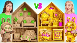 We Build Amazing Doll House for Labubu | Rich vs Broke Challenge by Multi DO Smile