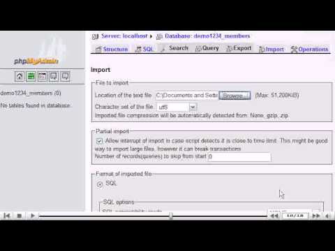 Importing databases and tables with phpMyAdmin - phpMyAdmin  Tutorials