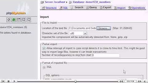 Importing databases and tables with phpMyAdmin - phpMyAdmin  Tutorials