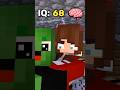 Low IQ Vs High IQ Save JJ - MAIZEN Minecraft Animation #shorts