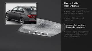 How to Customize Interior Light Operation: 2018 Honda Accord Display Audio Models screenshot 2