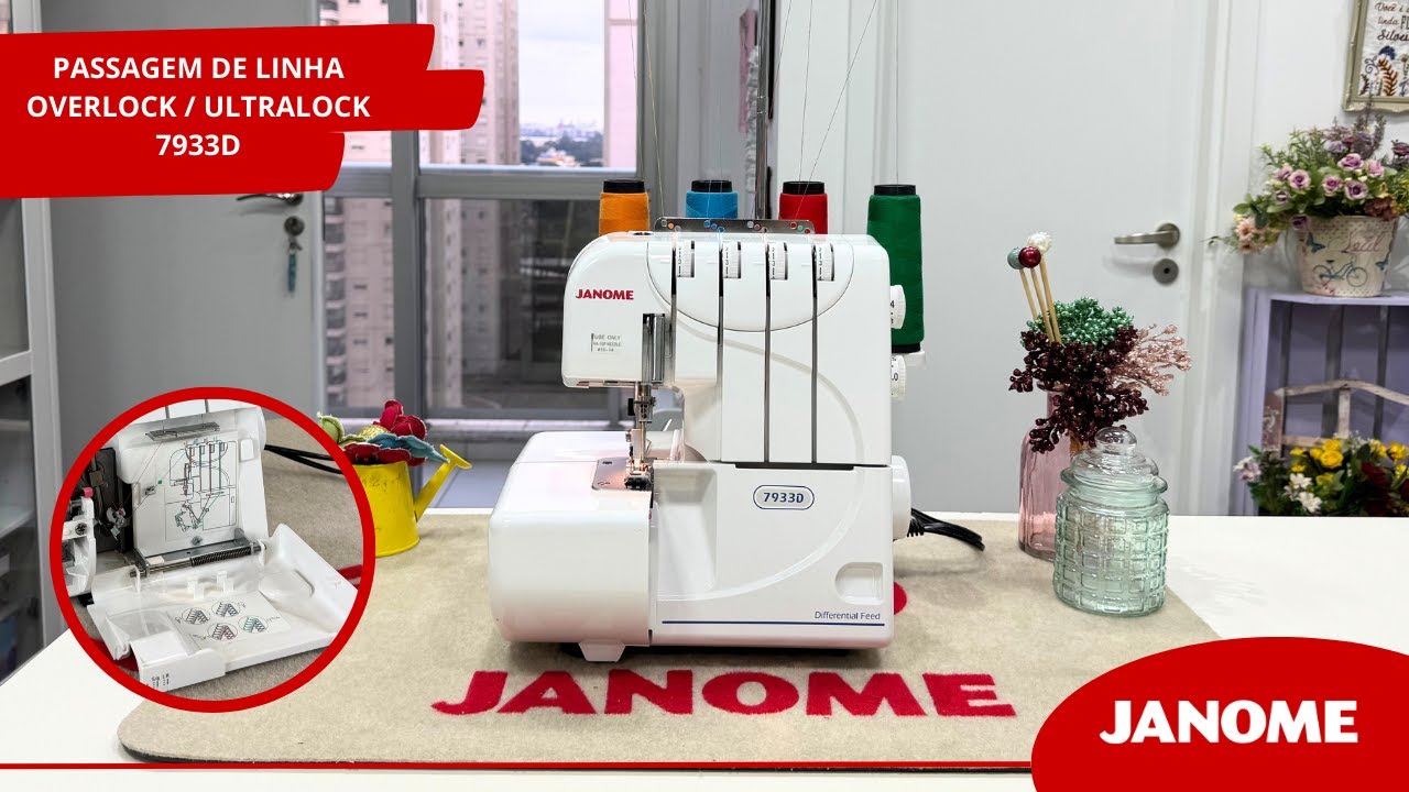 Passagem de linha Overlock / ultralock 7933D Janome