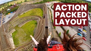 Cú Chulainn Back Row POV Emerald Park Aggressive Wooden Roller Coaster