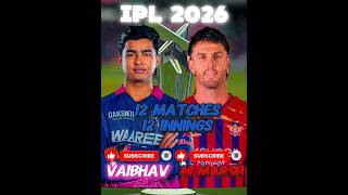Vaibhav sooryavanshi 🆚 Mitchell marsh IPL 2026 stats #cricket #ipl #sooryavanshi #mitchellmarsh