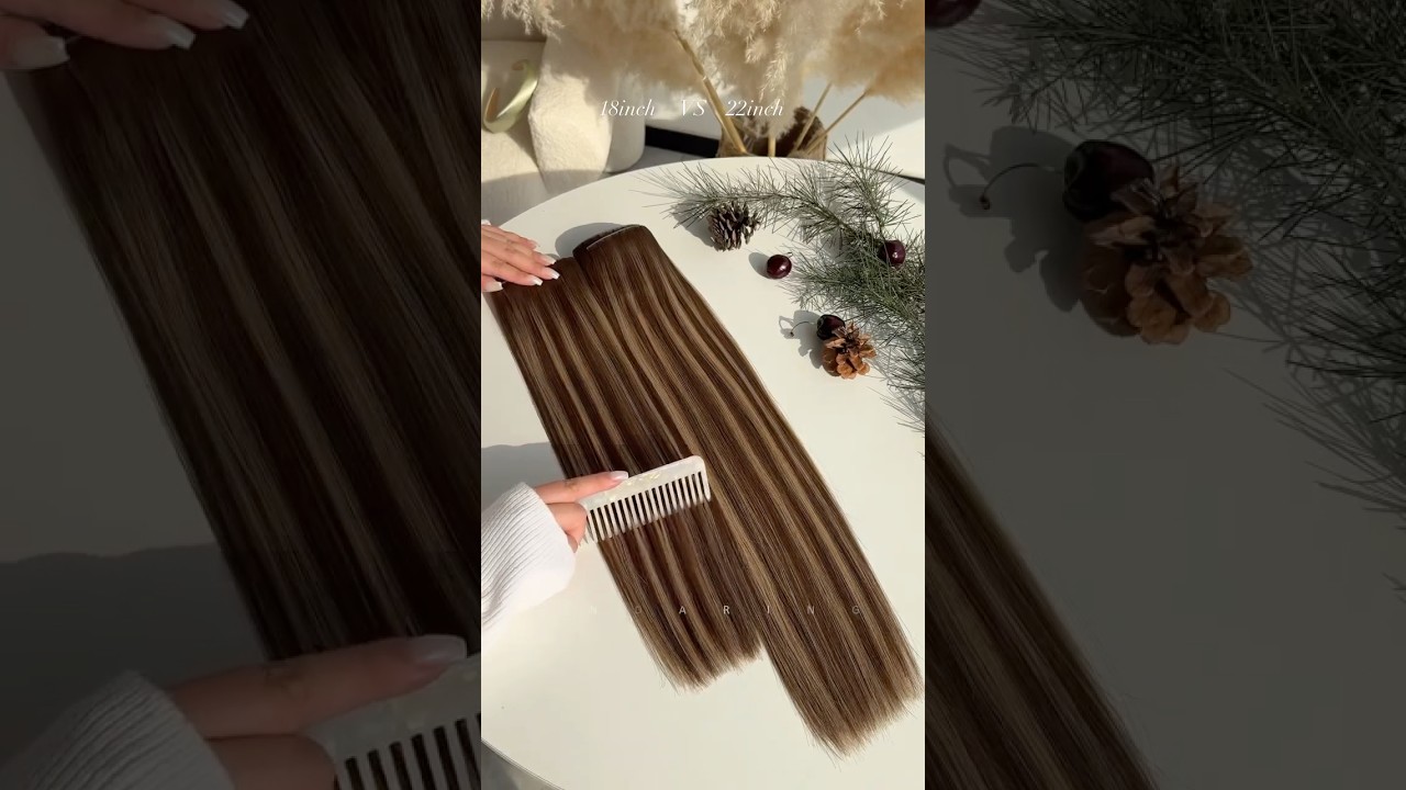 Comparison of 18inch & 22inch hair extensions📷link in bio 