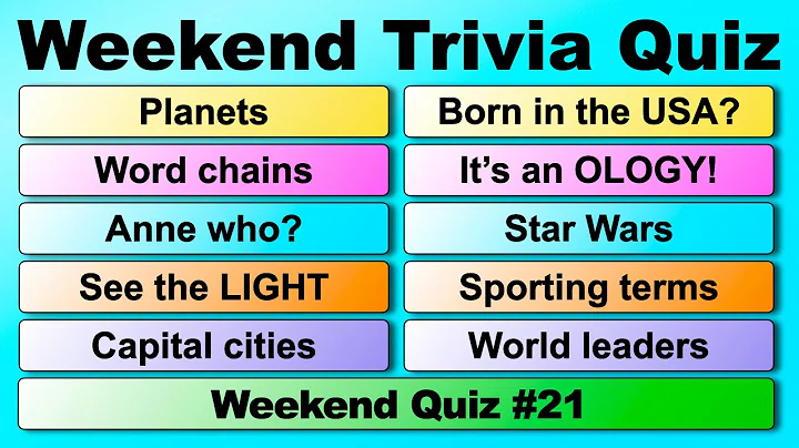 WEEKEND TRIVIA QUIZ!  50 quiz questions to test your general knowledge!