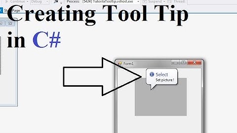 Creating Tooltip in C#