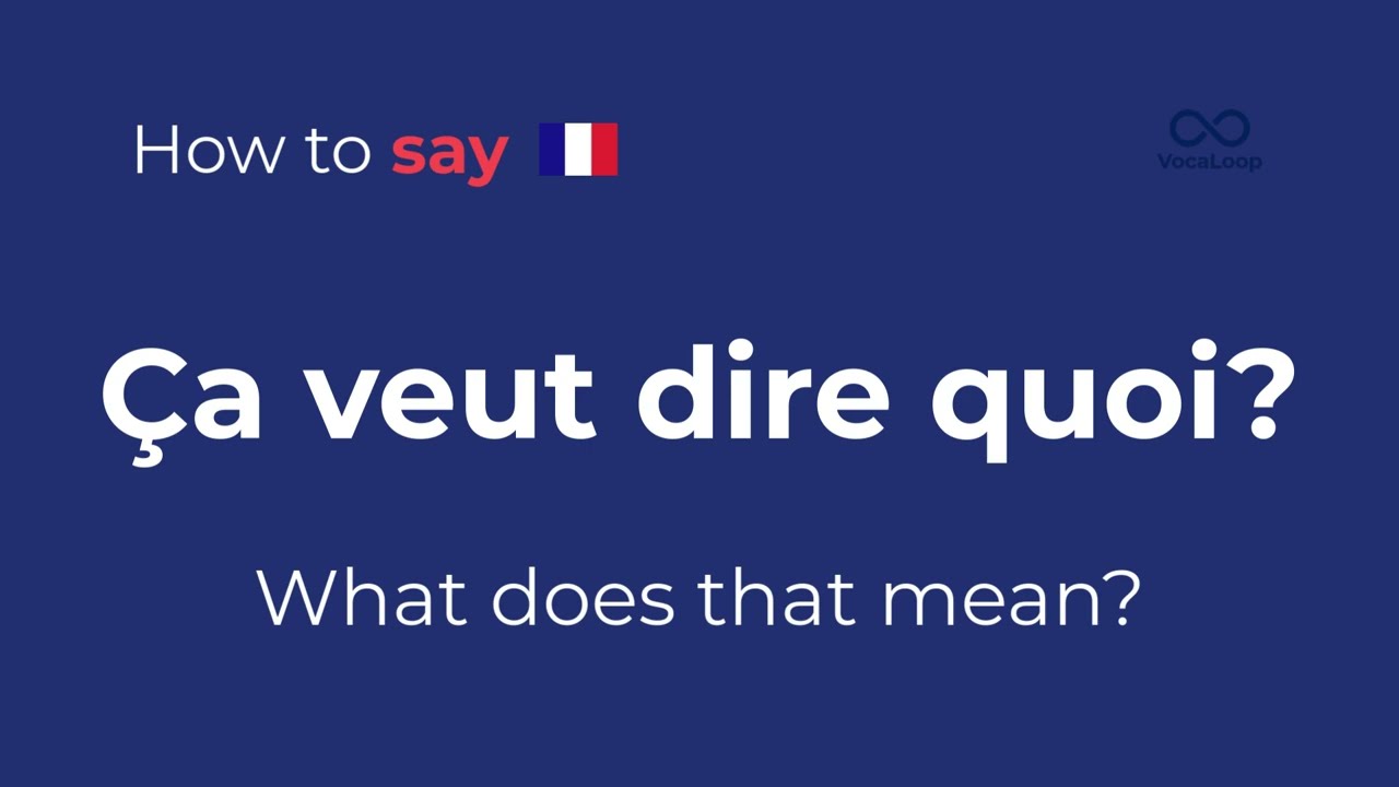 How to Say “What Does That Mean?” in French | Travel Crash Course Phrase: Ça veut dire quoi ?