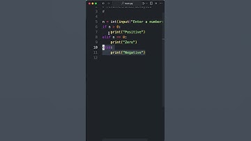 #shorts Check if a Number is Positive, Negative, or Zero #python #code
