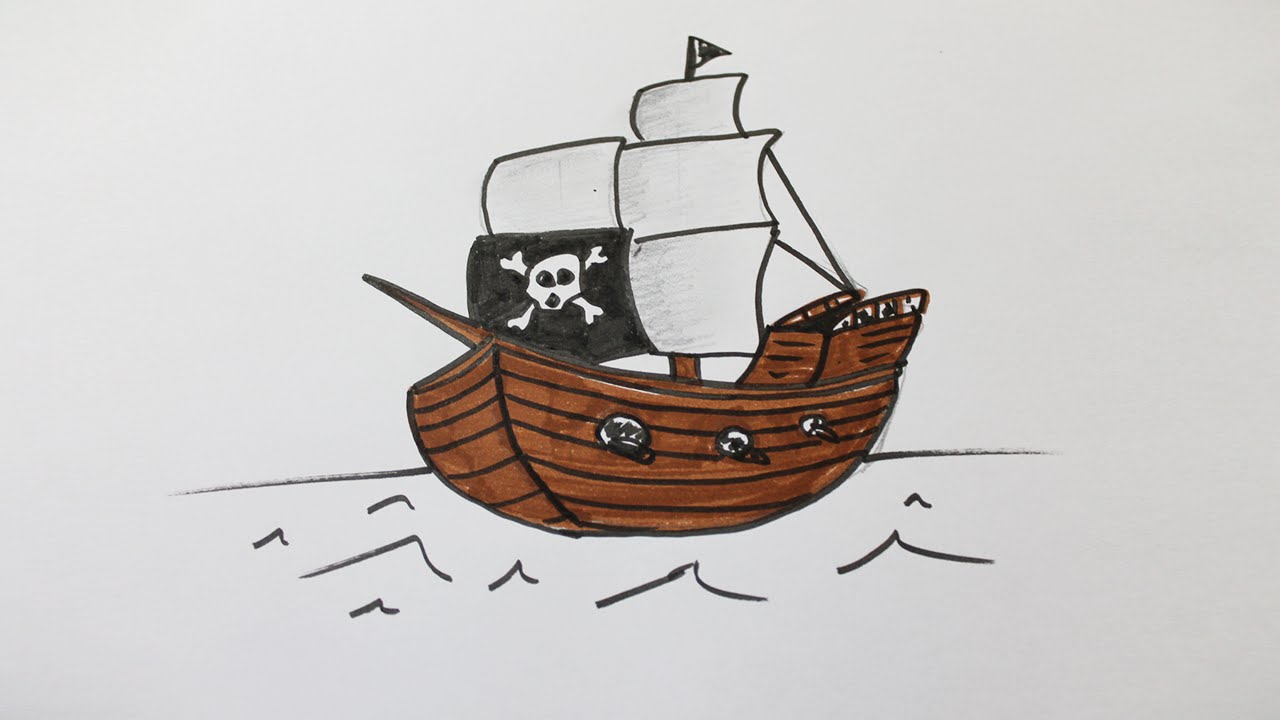 Dessiner un Bateau Pirate, Tutoriel Facile