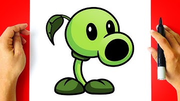 How to DRAW PEASHOOTER FNF - Friday Night Funkin - Plants vs Zombies