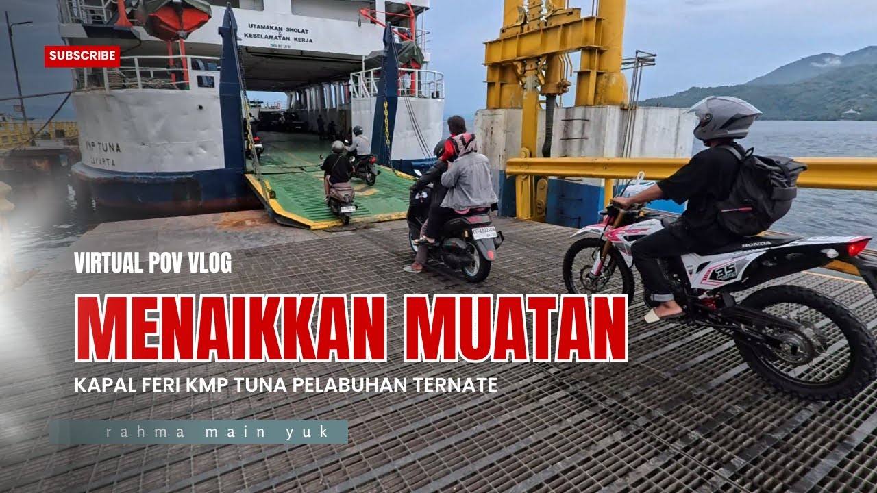 Menaikkan Kendaraan ke Kapal Feri di Pelabuhan Ternate | Aktivitas Pelabuhan & Transportasi Laut
