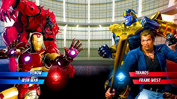 Anti-Venom & Iron Man vs Thanos & Frank West (Hardest AI) - Marvel vs Capcom infinite gameplay pc