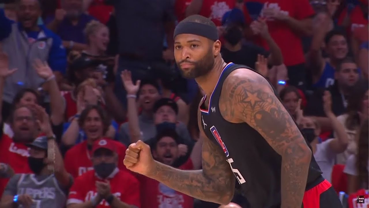 DeMarcus Cousins banks in a three to beat the buzzer 👀 Clippers vs Suns Game 6