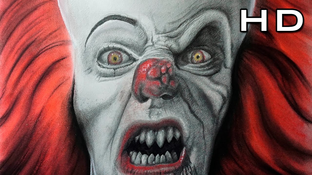Speed Drawing Pennywise Clown From It Movie - FanArt IT (ESO)