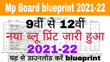 Mp Board new blueprint 2021-22 | Mp Board 9th to 12th new blueprint 2021-22 | यह से डाउनलोड करें
