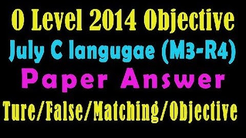 O Level Doeacc/Nielit C Language  Paper 2014 July Solve Question M3-R4 Objective Type