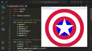 Captain America Shield using Python Turtle | Python Turtle Graphics Project | @geekbyte01