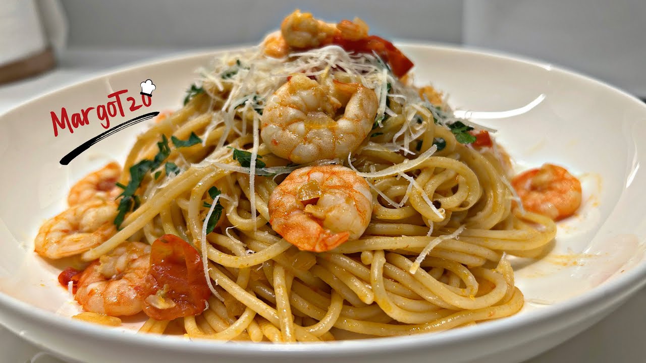 Γαριδομακαρονάδα με ντοματίνια,σκόρδο&ούζο | Garidomakaronada | Spaghetti with Prawns,garlic & ouzo. – Video Γαριδομακαρονάδα με ντοματίνια,σκόρδο&ούζο | Garidomakaronada | Spaghetti with Prawns,garlic & ouzo. – Video