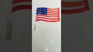 American flag Drawing ll How to Draw the National Flag of America #america #flag #youtubeshorts