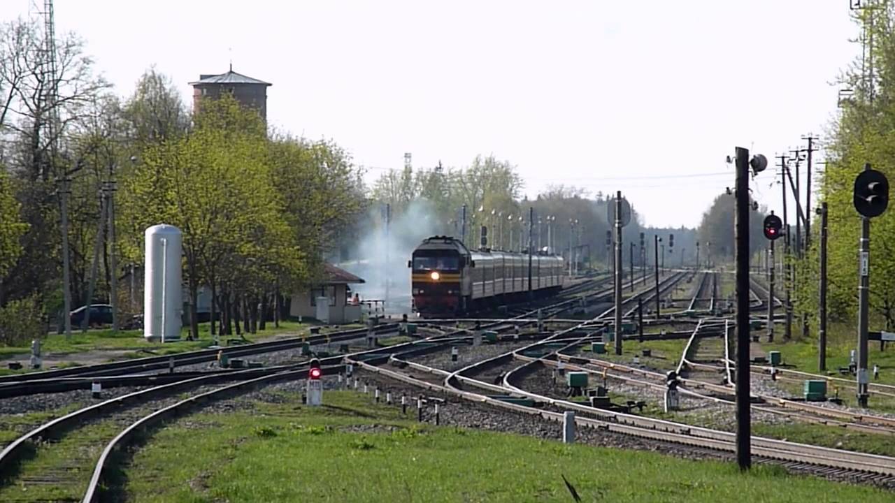 ТЭП70-0234 с поездом Рига - Москва, отправление со ст. Крустпилс