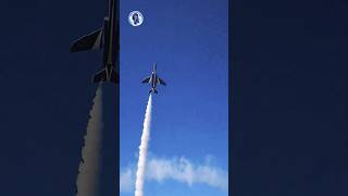 White Smoke Blowing After The Blue Impulse T-2 Plane Takeoff