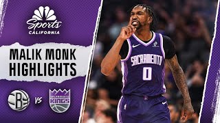 Malik Monk highlights: Watch Kings guard score 32 points in win over Nets | NBC Sports CA