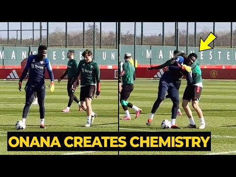 Andre Onana was seen as humble person joking with Lindelof and Amrabat during Man United training