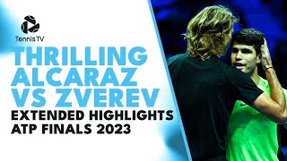 Carlos Alcaraz vs Alexander Zverev THRILLER! | Nitto ATP Finals 2023 Extended Highlights