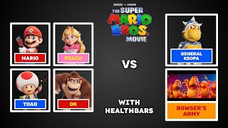 Mario, & Friends Vs. General Koopa & Bowser’s Army: (Rainbow Road Fight) - With Healthbars