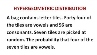   Hypergeometric Distribution #Concept#Problem-shortcut