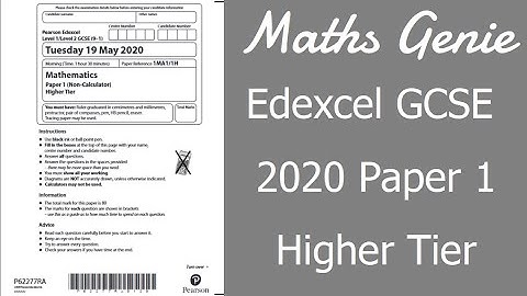 Edexcel GCSE Maths 2020 Higher Exam Paper 1 Walkthrough