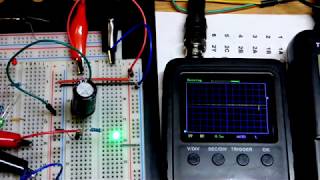 Simplified capacitor charge pump voltage doubler demonstration circuit with LED DIY electronics