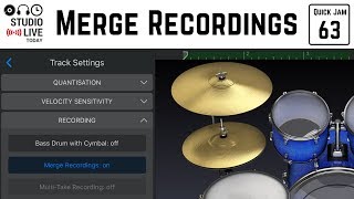 Как использовать функцию «Объединение записей» (Merge Recordings) в GarageBand для iOS (iPad/iPhone) screenshot 4