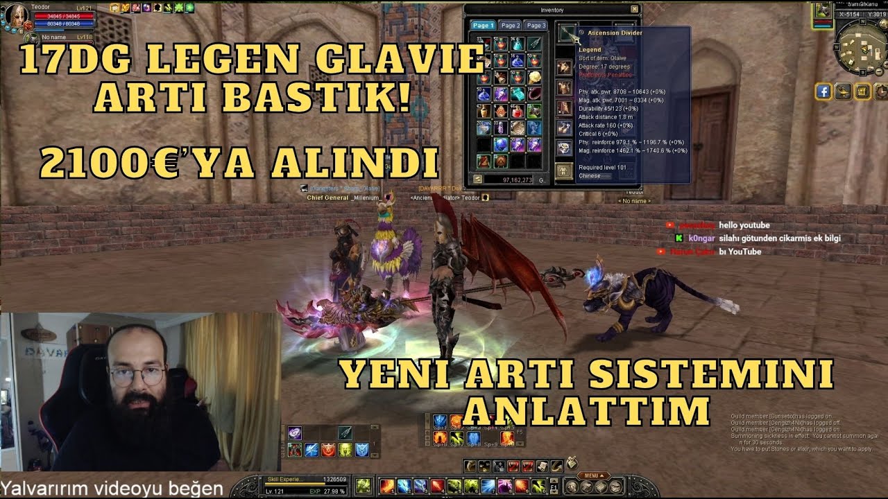 17DG LEGEND GLAVIE ARTI DENEDIK (2100€) | YENI ALCHEMY SISTEMI NEDIR ISRO KRATOS