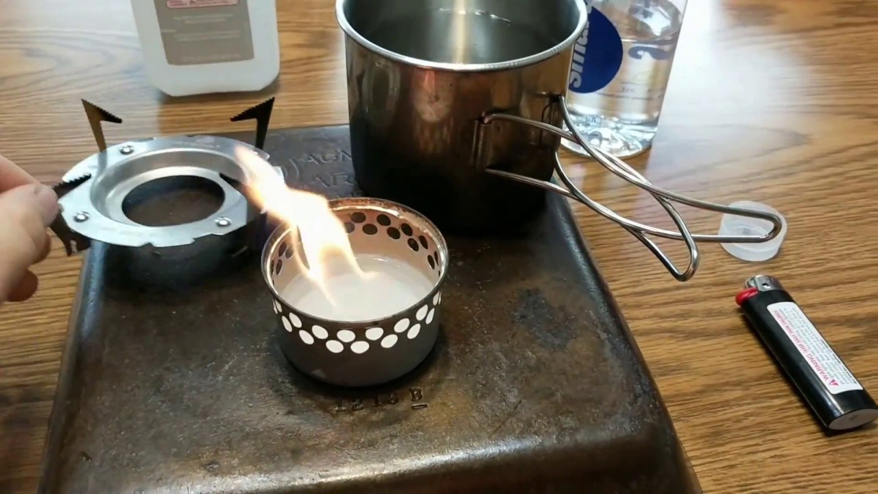 My first Alcohol stove with Jetboil pot stand YouTube