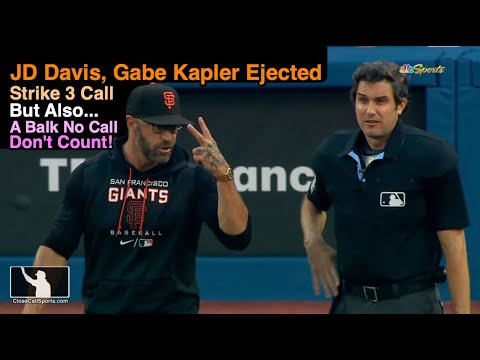 E127-8 - JD Davis & Gabe Kapler Ejected After John Tumpane's Strike 3 Call  to End Giants' 3rd 