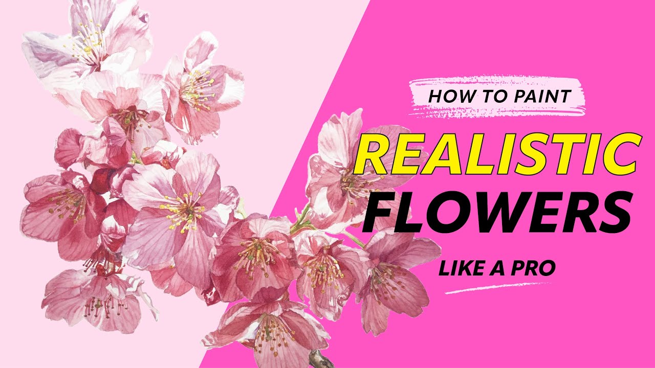 Mastering Realistic Watercolor Cherry Blossoms Painting - FREE Full Tutorial for Beginners & Pros! 桜