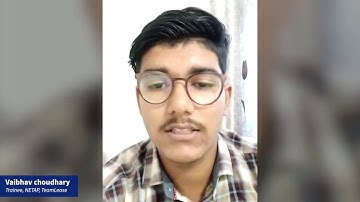 Testimonial by NETAP Trainee Mr. Vaibhav Choudhary