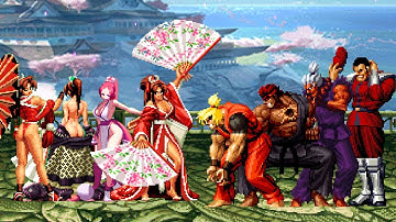 KOF vs SF ➤ Mai Shiranui Team vs Evil Ryu Team