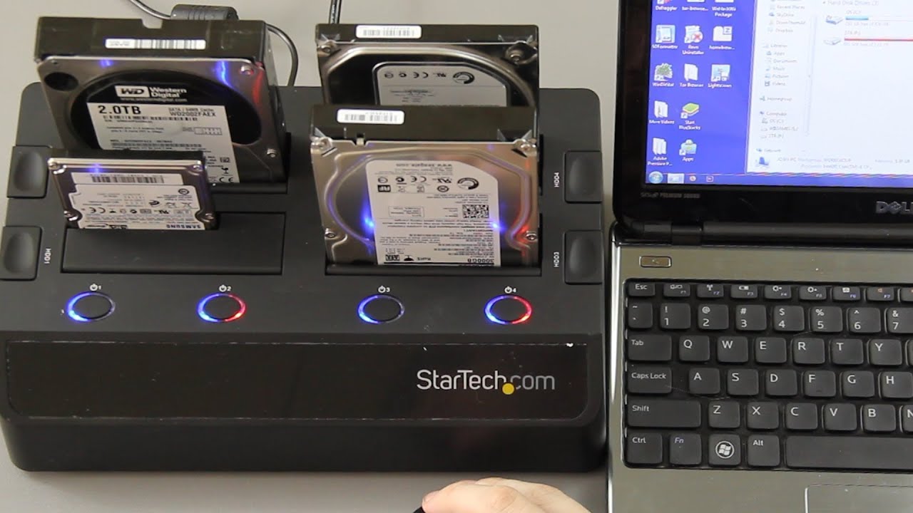 StarTech 4 Bay eSATA USB 3.0 to SATA Hard Drive Docking Station and 3 TB HDD Unboxing - YouTube