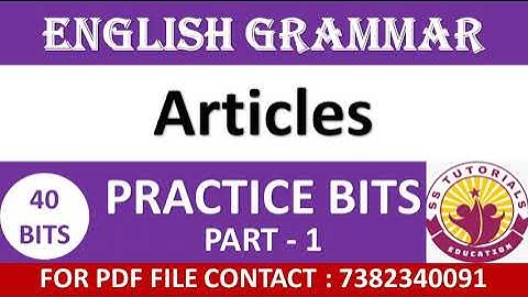 English grammar quiz with answers | Articles