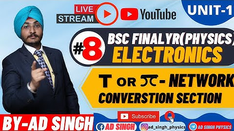 B.Sc-3rd yr physics ||Solid State Electronics ||Conversation or  T &π Network ||Lec-08|IBy-AD SINGH