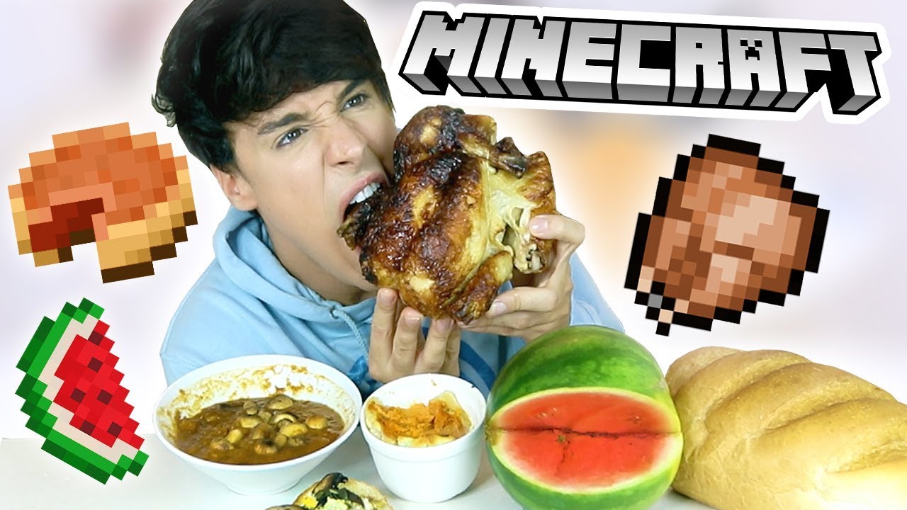 i only ate MINECRAFT FOODS for 24 hours!!! lmao | Raphael Gomes