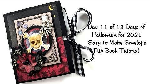 Day 11 of 13 Days of Halloween for 2021 Goth Inspired Envelope Flipbook Polly