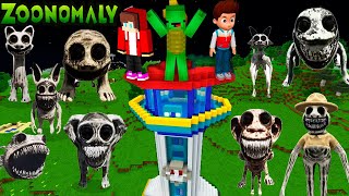 Scary Monsters from Zoonomaly and Scary ZOOKEEPER vs Paw Patrol House jj and mikey Minecraft Maizen