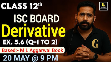 ISC class 12 Maths | Derivatives of Inverse Trigonometric Functions | ML Aggarwal Ex 5.6 Q 1-2 |